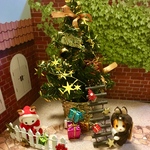 ゴールドセットクリスマスツリー&ハシゴ&プレゼントセット、ミニチュア、インテリアに(*^_^*)