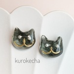 小粒なくろねこイヤリング ★・。