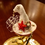 ハロウィン魔女っ子帽子白に金星