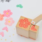つまみ細工風 梅の花はんこ 年賀状はんこに