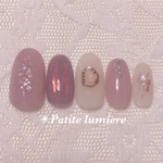 くすみパープルニュアンスネイル