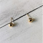 （金属アレルギー対応）10個　丸玉ピアスパーツ　ステンレス　６ｍｍ×１７ｍｍ　ゴールド　金色　カン横向き