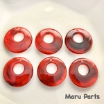 マーブルアクリルフープ/レッド  赤 ボルドー  ワインレッド  大ぶり べっこう 25mm フープ リング