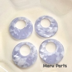 マーブルパーツ/ブルー 水色 アクリル 大ぶり べっこう フープ リング