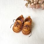 ソランちゃん用 ミニチュア馬革Uチップシューズ   キャメル