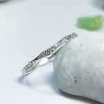 【1.0㎜】silver filled キラキラ槌目・多面リング ／ピンキーリング 華奢　シンプルリング　ペアリング　重ね付け　リング＊指輪