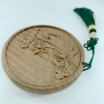 手持鏡/緑檀/蓮   携帯ミラー  古風 お姫様  オシャレ
