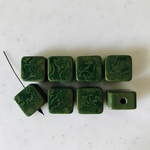 Green Marble Square Beads