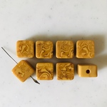 Yellow Marble Square Beads