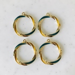 Blue Yellow Twisted Circle Pendant Tops