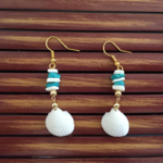 ターコイズ×ホワイト珊瑚×シェルピアス