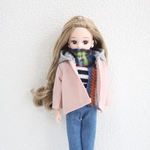 リカちゃん 服 set ♡あったかコーデ ４点セット♡ フード付きジャケット baby pink