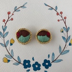 刺繍ピアス／秋のチョコミント