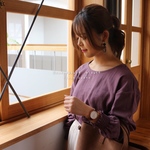  『秋冬SALE』【S〜M】ゆるふわダブルガーゼで魅せる、シャーリング袖のブラウス（パープルスウィート）