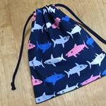 サメ柄・巾着袋(コップ袋)
