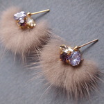 グレージュ*ファービジュー✽アレルギー対応ピアス イヤリング