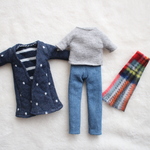 リカちゃん 服 set ♡あったかコーデ ４点セット♡ ドット柄