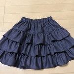 ひよこ様オーダー　　デニムの三段フリルスカート