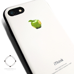 iPhone7/iPhone8/iPhoneSE2（新型）軽量レザーケースiphone7カバー（ホワイト×ブラック）apple　アップル 青リンゴ　アイフォンケース iphoneケース　耐衝撃