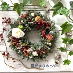 【煌めく冬】ホワイトローズのクリスマスリース☆ ＃クリスマス　＃クリスマスリース　＃クリスマスギフト