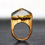 【一点限定30%off 送料無料】Modern Foil/Gold ～Resin Wood Ring～