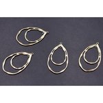 送料無料 20個 フレームチャーム 2連雫 2カン 29×48mm ゴールド M3373