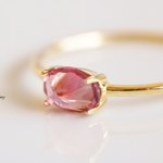 「宝石の裏側」天然石ピンクトルマリン0.47ct silver925&18KGP 7号～15号シンプル&フェミニン