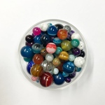 お得な福袋【6～20mm 50～60ｇ】天然石染めビーズ  (瑪瑙等) ビーズ   アソート