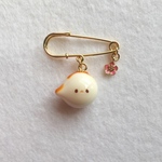 こんがりシマエナガのブローチ