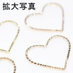 送料無料 20個 フレームパーツ UVレジンハート ローレット ゴールド 15×18mm M116