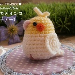 《受注製作》ハンドメイド☆あみぐるみ 豆オカメインコ （ルチノー） オウム インコ 小鳥
