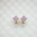 【再販×3】ドロップタイルのイヤリング(ローズ)
