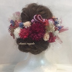 【luv-luv-luv1様 専用出品】フルオーダー wine red pink sky blue tulle ribbon ヘッドドレス