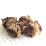 4個猫耳ファー大 レオパード  豹柄ブラウン5cm