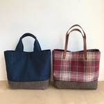 【専用出品】 sizeS 赤 ウールチェックのかごバッグスクエアM C×ＮクスエアトートM