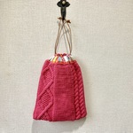 やわらかcotton×マドラスチェック巾着