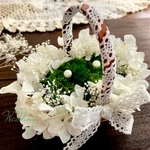 ＊妖精からの贈り物＊ リングピロー かご かすみ草 紫陽花 ウェディング レース リボン プリザーブド