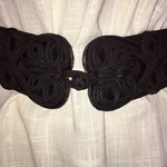 幅広ゴムと綿ロープと合皮の面白ベルト  黒