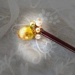 グリーン系パールビーズのかんざし