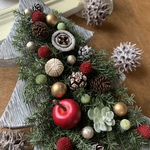 クリスマスリース【クリスマスウッドツリー】レッド
