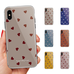 ガラスケース iPhone 11 XR XS iPhone8 iPhoneケース TPUケース 強化ガラス 韓国 海外 トレンド ハート ハートドット 女性 かわいい