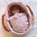 ソランちゃん　メルちゃん　クーファン   バスケット×パステルフラワー