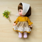 マスタードカラーのナチュラルワンピース☆メルちゃんソランちゃん レミンちゃん 服