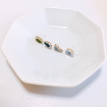 *和装にも*シー陶器 の金継ぎひと粒イヤリング【シンプル】