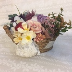アンティークローズの花かご（アーティフィシャルフラワー）