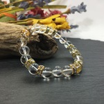 キャンディジェイド　ブレスレット パワーストーン ロンデル：ゴールド　/天然石/花翡翠/8mm　#3