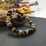 【SALE/セール】キャッツアイ（レッド、オレンジ、ホワイト） パワーストーン　ブレスレット （シルバー）グラデーション