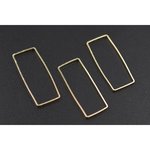 送料無料 20個 フレームパーツ 変形長方形 16×37mm 穴なし チャームパーツ ゴールド【20ヶ】 M2315