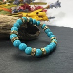 キャンディジェイド　ブレスレット パワーストーン ロンデル：シルバー　/天然石/花翡翠/8mm　#13