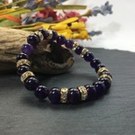キャンディジェイド　ブレスレット パワーストーン ロンデル：シルバー　/天然石/花翡翠/8mm　#16